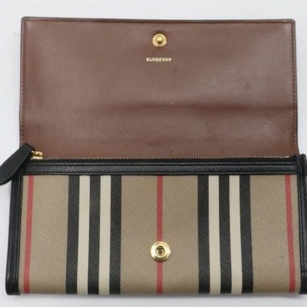 Burberry Halton Striped Canvas Continental Wallet Clutch - Picture 11 of 14